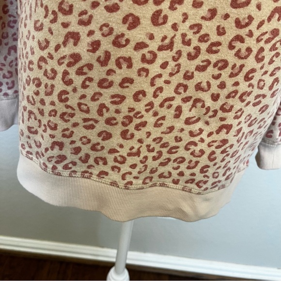 Pink Rose Animal Print in Pink and Ivory Longer Style Sweatshirt size XS - Picture 4 of 14